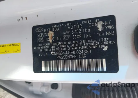 2017 Genesis G90 3.3T Premium из США, поврежденный, VIN KMHG34JA0HU024383